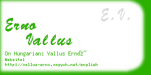 erno vallus business card